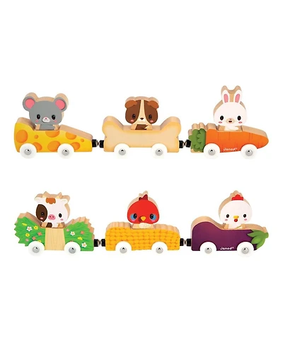 Janod Mix & Match Magnetic Animal Cars - Set of 6