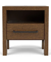 Furniture Davie Cracked Oak and Fabric 3-Pc. Queen Bedroom Set