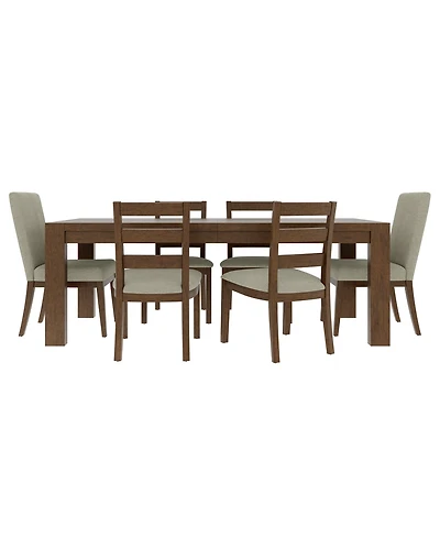Davie Rectangular 7-Pc. Dining Set (Table, 4 Ladder Side Chair & 2 Upholstered Chairs)
