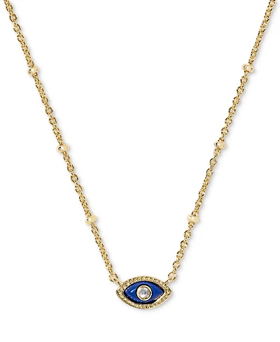 Kendra Scott Mini Eye Magnesite and Cubic Zirconia in 14K Gold Over Brass Necklace