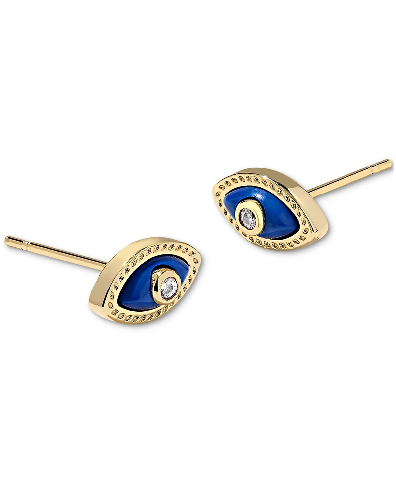 Kendra Scott Mini Eye Magnesite and Cubic Zirconia 14K Gold Over Brass Stud Earrings