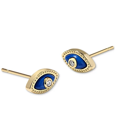 Kendra Scott Mini Eye Magnesite and Cubic Zirconia 14K Gold Over Brass Stud Earrings