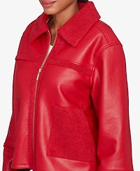 Ruby Rd. Petite Shearling Zip Front Jacket