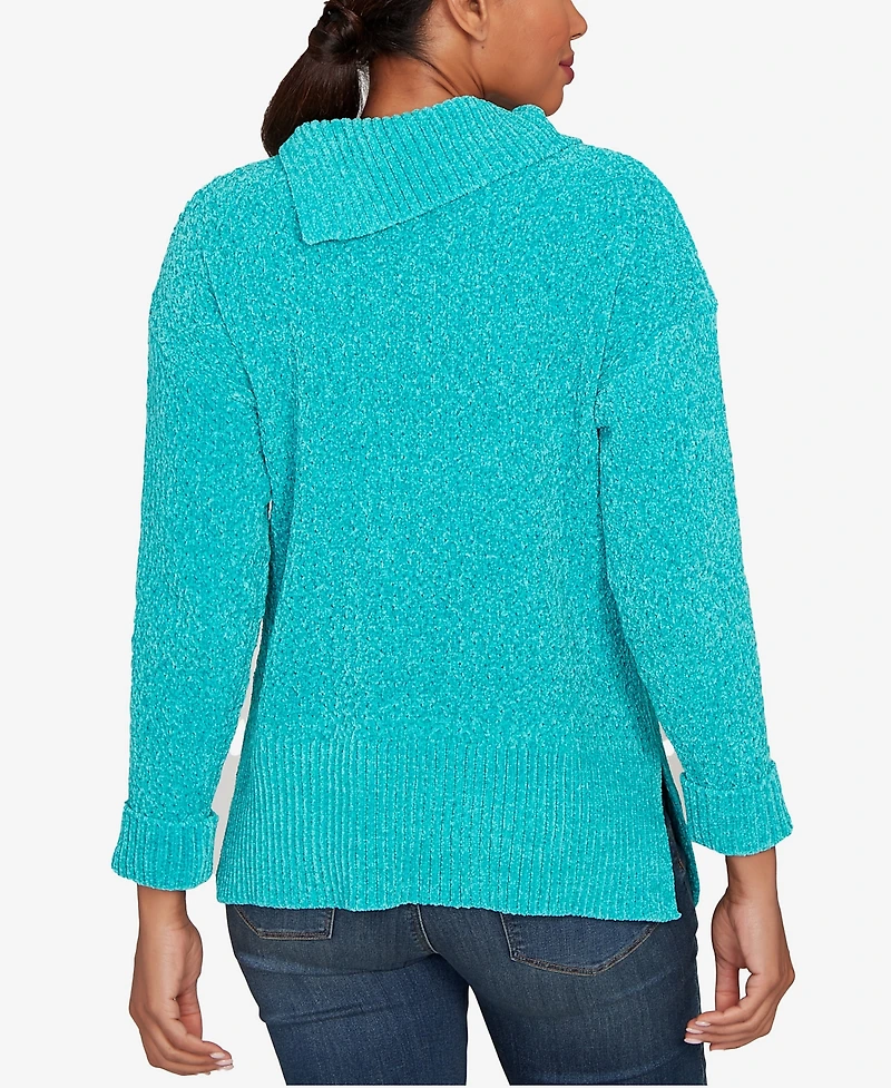 Ruby Rd. Petite Split Cowl Chenille Pullover Sweater