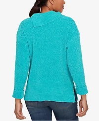 Ruby Rd. Petite Split Cowl Chenille Pullover Sweater