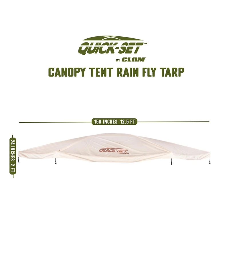 Clam Quick-Set Pavilion Screened Canopy Tent Rain Fly Tarp, Cover Only, Tan