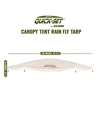 Clam Quick-Set Pavilion Screened Canopy Tent Rain Fly Tarp, Cover Only, Tan