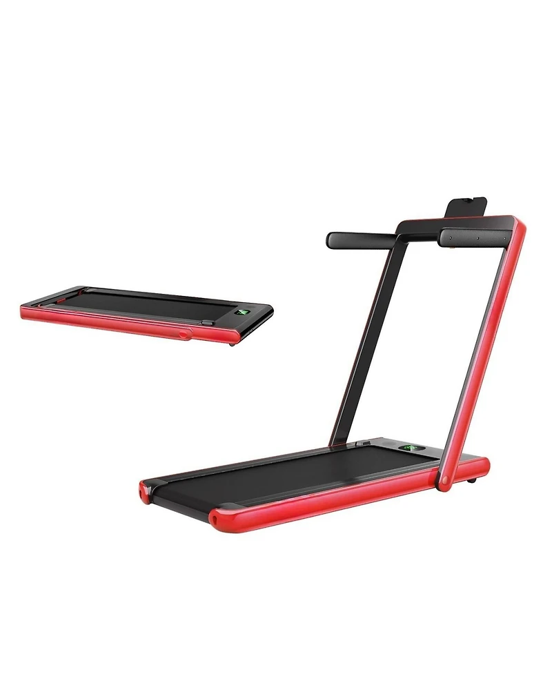 Hongge 2.25HP 2 in 1 Folding Treadmill with App Speaker Remote Control-Red