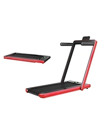 Hongge 2.25HP 2 in 1 Folding Treadmill with App Speaker Remote Control-Red