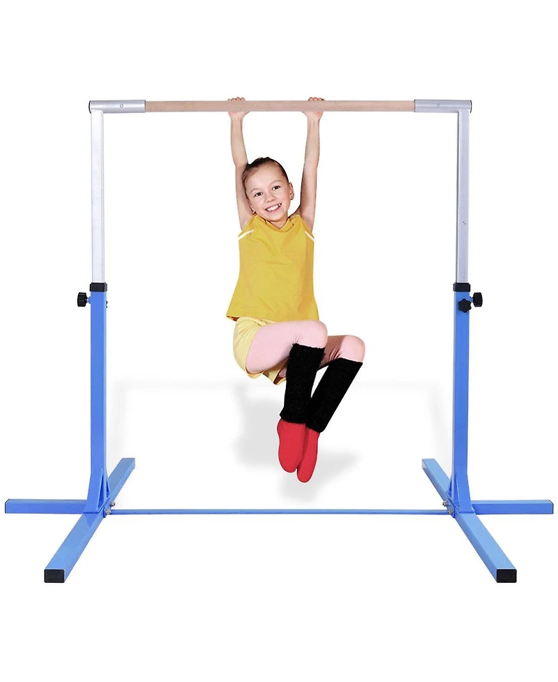 Adjustable Gymnastics Horizontal Bar for Kids-Blue