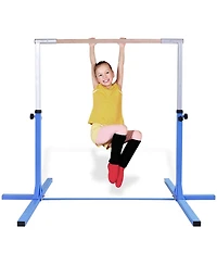 Adjustable Gymnastics Horizontal Bar for Kids-Blue