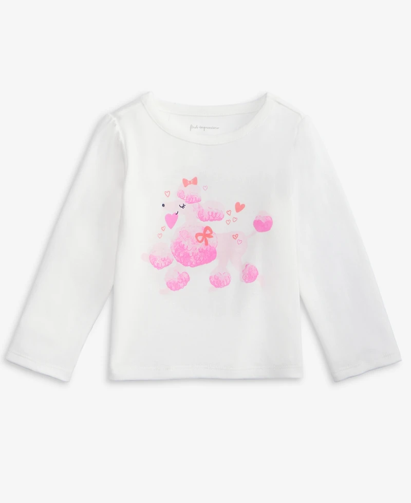 First Impressions Girls Toddler 2T-4T Long-Sleeve Poodle T-Shirt, Macy's Exclusive
