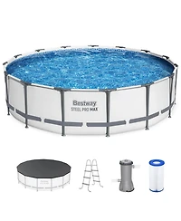Bestway Steel Pro Max 15'x42" Round Above Ground Swimming Pool with Pump & Cover