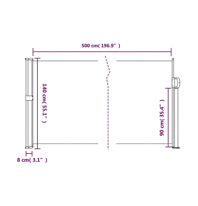 Retractable Side Awning Anthracite