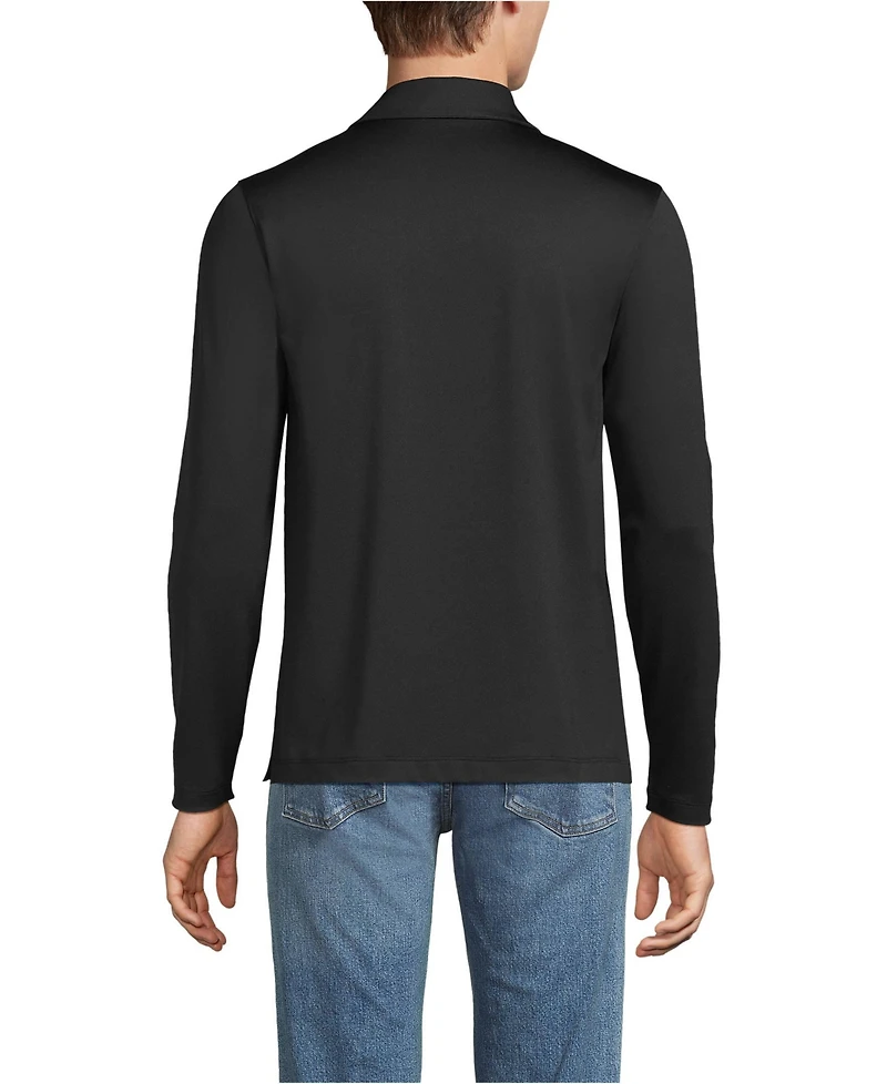Lands' End School Uniform Men's Rapid Dry Long Sleeve Modern Fit Polo