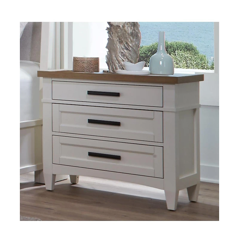 Parker House Furniture Parker House Americana Modern Bedroom 3 Drawer Nightstand with Charging Station