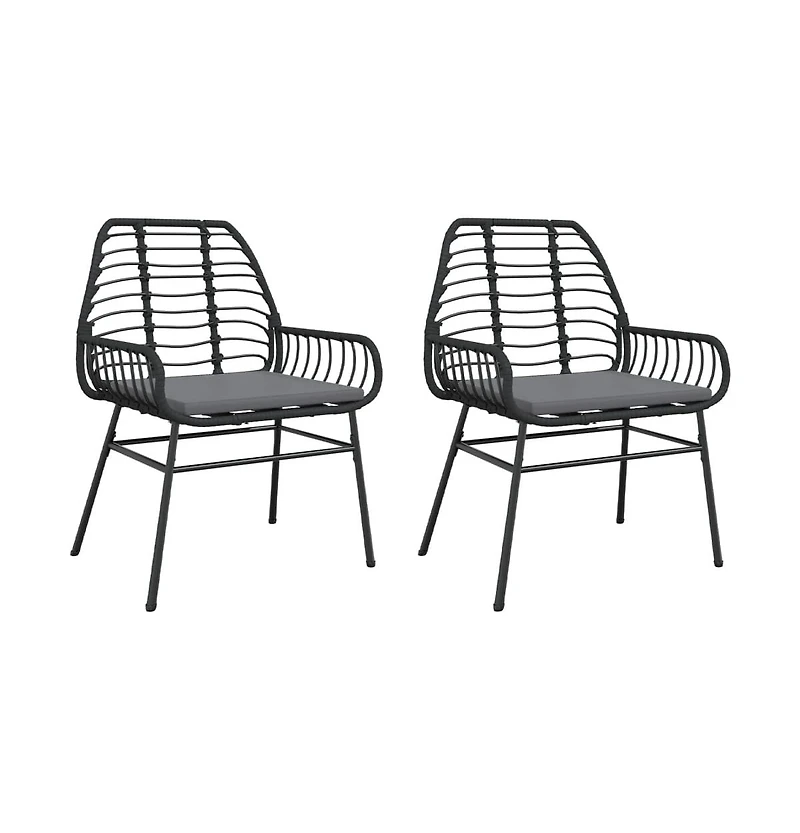 Garden Chair Black Pe Rattan Standard size for adults
