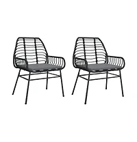 Garden Chair Black Pe Rattan Standard size for adults