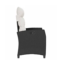 vidaXL Reclining Garden Chair Black Pe rattan Foldable
