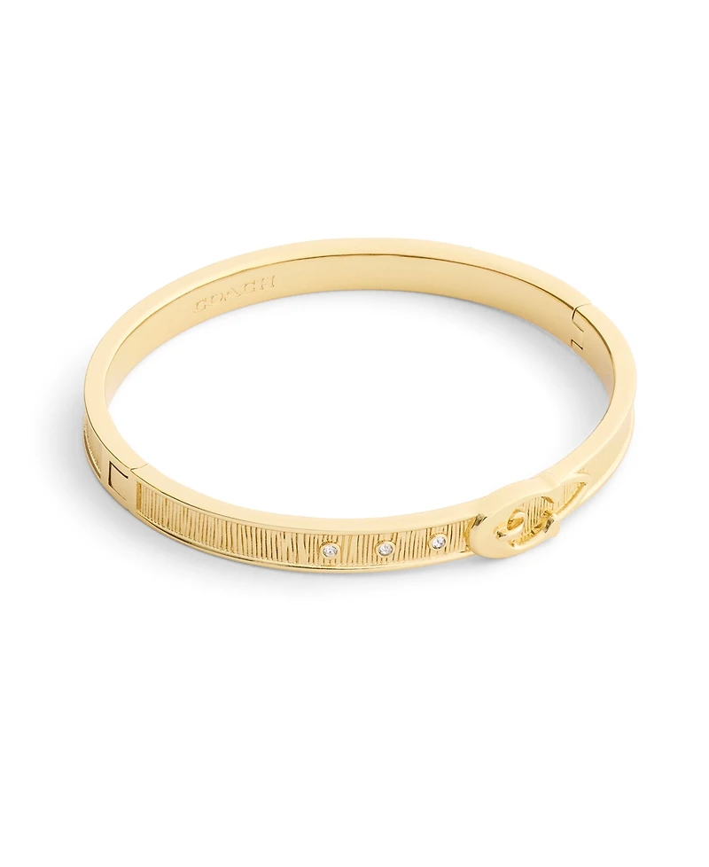 Coach Gold Plated Buckle Bangle Bracelets