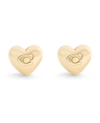 Coach Gold Plated Heart Stud Earrings