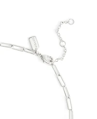 Coach Rhodium Plated Hangtag Pendant Necklace