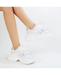 Berness Rosa Rhinestone Mesh Sneakers