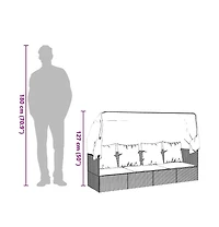 Outdoor Lounge Bed Black Poly rattan, powder-coated steel, polyester