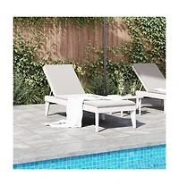 Sun Lounger White Polypropylene Medium Multi-Position Backrest