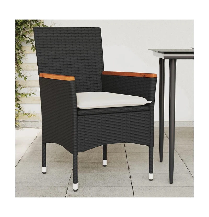Garden Chair Black, Cream White