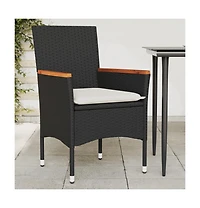 Garden Chair Black, Cream White