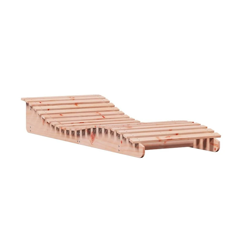 Sun Lounger Brown Solid Douglas wood Full-sized Foldable