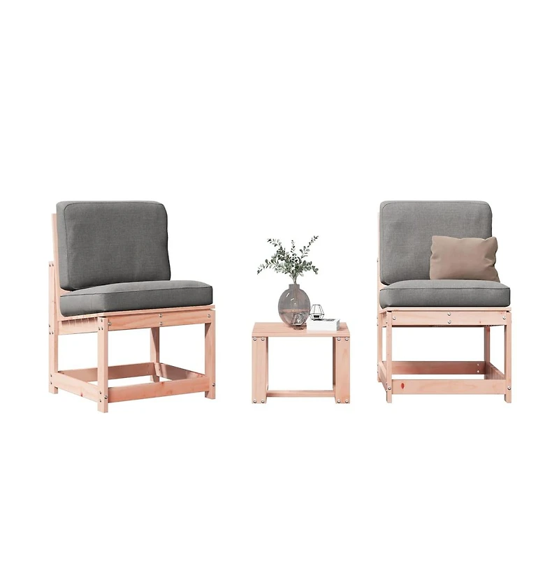Garden Lounge Set Natural Solid Douglas Fir wood Medium Durable