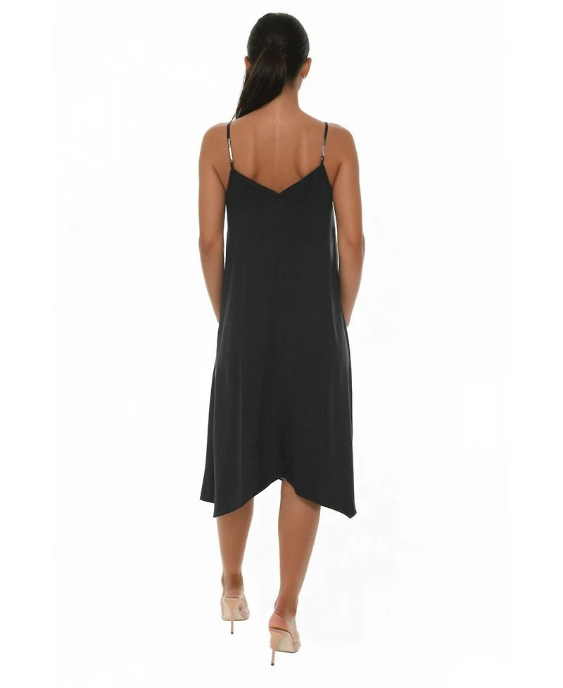Bebe Women's V-Neck A-Line Hanky Dress