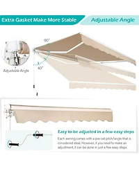 Aecojoy 10'x8' Manual Retractable Awning Sun Shade, Patio Canopy