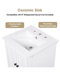Bathroom Vanity with Sink Bathroom Cabinet A Drawer White