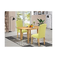 East West Furniture Dining Room Set Oak, NDEN3-oak-07