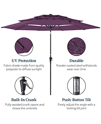 Best Choice Products 10ft 3-Tier Patio Umbrella, Market Sun Shade w/ Tilt Adjustment