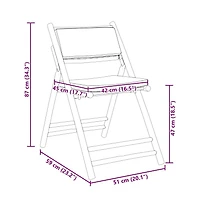 vidaXL Bistro Chair Set of 2 Dark grey Bamboo, Polyester Standard