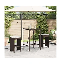 Garden Bar Stool Set of 2 Brown,Cream white