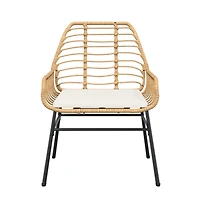 Garden Chair Brown Pe rattan Medium Removable Covers
