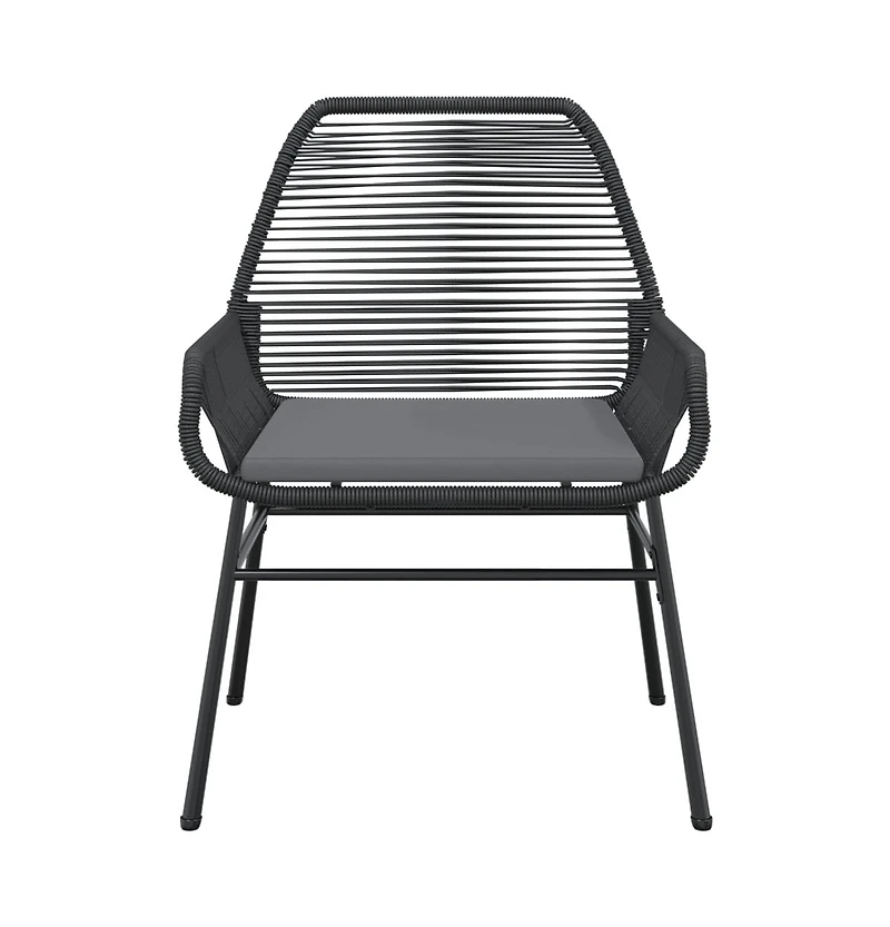 Garden Chair Black Pe rattan Medium Uv-resistant materials