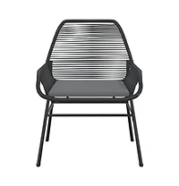 Garden Chair Black Pe rattan Medium Uv-resistant materials