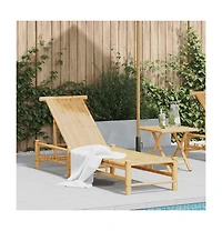 vidaXL Sun Lounger Natural bamboo Bamboo Adult-size