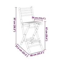 vidaXL Outdoor Bar Stool Natural Bamboo Standard Outdoor Bar Stool Size