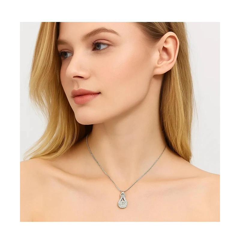 Crystal Infinity Pendant Necklace for Women