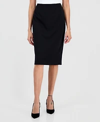 Le Suit Women's Collarless Zip-Front Skirt