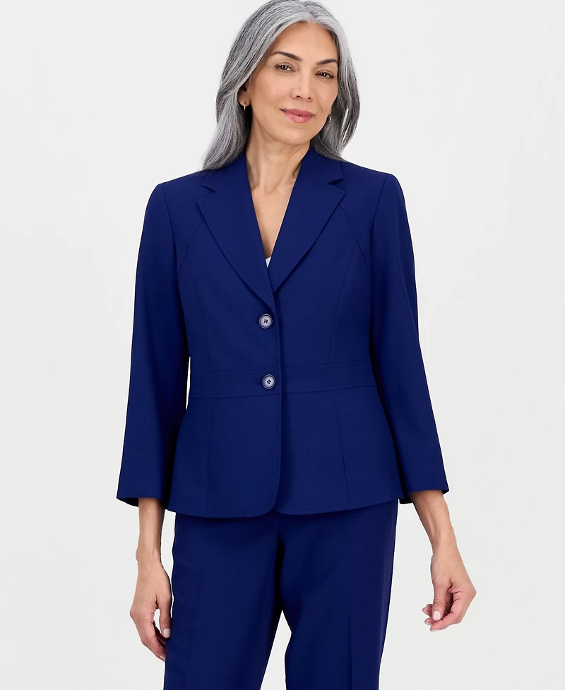 Le Suit Women's Notch-Lapel Mid-Rise 2 Piece Pantsuit, Regular & Petites