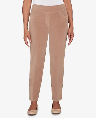 Alfred Dunner Petite Vienna Allure Fit Flat Front Corduroy Average Length Pants