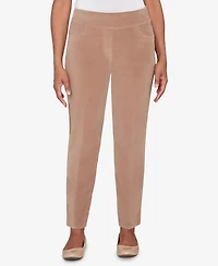 Alfred Dunner Petite Vienna Allure Fit Flat Front Corduroy Average Length Pants